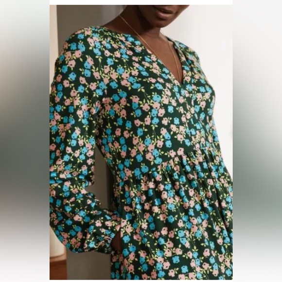 Boden Willow Midi Jersey Dress Multi-Color Floral size 4 - Picture 1 of 11